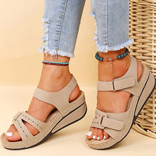 Carica l&#39;immagine nel visualizzatore di Gallery, Sandals Women&#39;s Heels Sandals With Low Platform Summer Shoes For Women Summer Sandals Heeled Footwear Female Wedges Shoes Heel