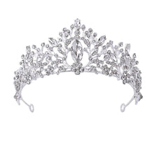 Load image into Gallery viewer, Luxury Silver Color Crystal Tiaras Crown Rhinestone Pageant Diadema Collares Headpieces bc123 - www.eufashionbags.com