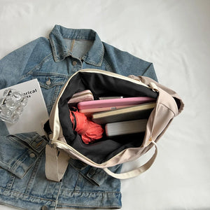 Large Soft Shoulder Bag for Women Fashion Zipper Travel Cloth Tote Purse z35