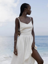 画像をギャラリービューアに読み込む, Bornladies Spring Summer Beach Style Women Dress Vintage Loose A-line Sling Dress Sexy Hot Girl 100% Cotton V-neck Dress