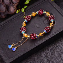 Load image into Gallery viewer, Natural Garnet Bracelet Crystal Healing Energy Stone Grape Flower Ball Agate Bracelet