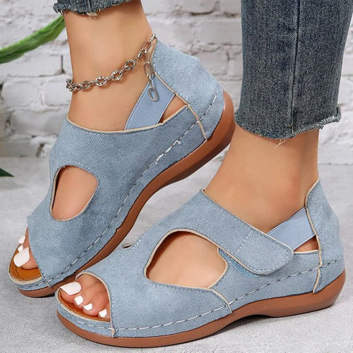 New Casual Women Sandals Summer Shoes For Women Soft Wedge Sandals h08