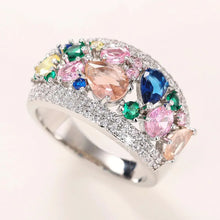 画像をギャラリービューアに読み込む, Rainbow Cubic Zirconia Rings For Women Wedding Accessories Luxury Trendy Rings