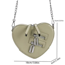 画像をギャラリービューアに読み込む, PU Heart Shaped Shoulder Bag Personalized Hardware Chain Crossbody Bag