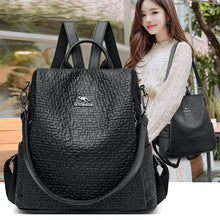 Carica l&#39;immagine nel visualizzatore di Gallery, High Quality Designer Backpack Women PU Leather Backpack Large School Bags for Girls a08