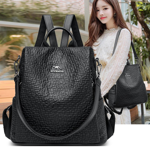 High Quality Designer Backpack Women PU Leather Backpack Large School Bags for Girls a08