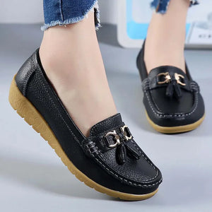 Women Sports Shoes Slip On Sneaker Zapatos Mujer Loafers Soft Leather Casual Shoes Female Sneakers