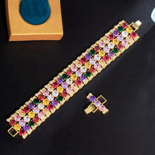Laden Sie das Bild in den Galerie-Viewer, Multicolor Round Cubic Zircon Wedding Bracelet Bangle cb27 - www.eufashionbags.com