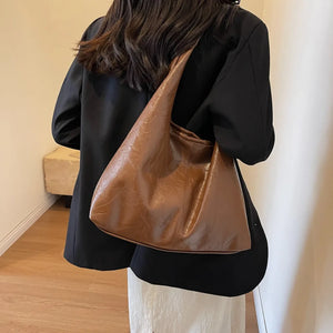 Soft PU Leather Shoulder Bag for Women Wedding Totes All-match Underarm Bag Bolso Mujer Fashion Large Handbag