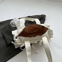 Charger l&#39;image dans la galerie, Solid Color Bow Design Canvas Shoulder Bag for Women 2024 Fashion Sweet Bag Handbags