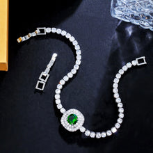 Laden Sie das Bild in den Galerie-Viewer, Square Cubic Zirconia Crystal Bracelets Tennis Chain Link Women Party Engagement Jewelry b70