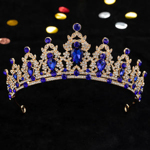 Crystal Heart Bridal Jewelry Sets Rhinestone Tiaras Crown Stud Earrings Necklace a102