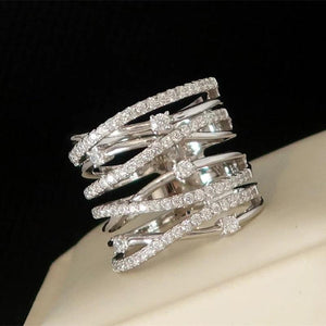 Fashion Women Cross Ring Wedding Party Accessories Luxury Trendy Jewelry hr02 - www.eufashionbags.com