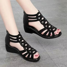 画像をギャラリービューアに読み込む, Soft Leather Roman Sandals Women Summer New Soft Sole Outwear Women&#39;s Wedge Shoes Fashion Casual Designer Shoe Ladies