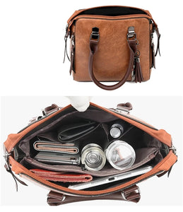 4 Pieces/set Luxury Handbags Women Vintage PU Leather Bags Tassel Designer Messenger Bags