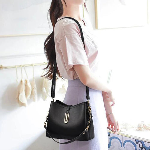 Luxury Bucket Handbags Casual PU Leather Shoulder Crossbody Bags for Women q380