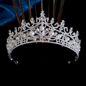 Luxury Silver Color Crystal Bridal Tiaras Crown Rhinestone Pageant Diadema Collares Headpieces Wedding Hair Accessories