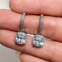 Laden Sie das Bild in den Galerie-Viewer, Trendy Silver Color Drop Earrings for Women Sparkling Cubic Zirconia Earrings x60