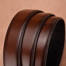 Carica l&#39;immagine nel visualizzatore di Gallery, Classic Men Belt For Jeans High Quality Leather Belt Brown Genuine Leather Strap Pin Buckle