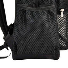 Carica l&#39;immagine nel visualizzatore di Gallery, Black Mesh Backpack with Padded Shoulder Straps Beach Knapsack q53