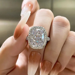 Big Cubic Zirconia Women Rings Silver Color Luxury Rings Temperament Engagement Wedding Jewelry