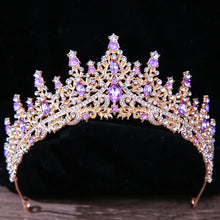 Load image into Gallery viewer, Baroque Retro Princess Queen Bridal Crown Women Crystal Tiara Headwear Jewelry a100