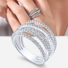 Charger l&#39;image dans la galerie, Women Multi-Layered Cross Ring Dazzling CZ Stone Daily Wear Party Jewelry hr22 - www.eufashionbags.com