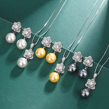 画像をギャラリービューアに読み込む, White Pearl Camellia Pendant Necklace Earrings Fine Jewelry for Women Luxury Bridesmaid Gift