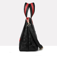 画像をギャラリービューアに読み込む, New Women&#39;s Large Contrast Color Handbag PU Leather Letter Embossed Shoulder Bag Designer Crossbody Bag