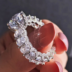 Luxury Silver Color Engagement Wedding Ring for Women n07