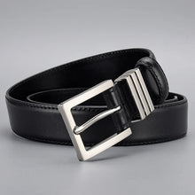 Cargar imagen en el visor de la galería, Luxury Cowskin Leather Women Belt Top Quality Genuine Leather Jeans Black Belts