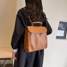 Cargar imagen en el visor de la galería, Retro Small PU Leather Backpack For Women Shoulder Bags Teenagers Girls Travel Backpacks