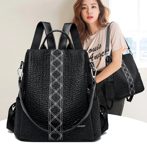 Fashion Leather Anti-theft Backpack Large Women shoulder travel backpack school bag a17
