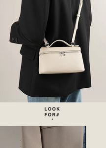 Cowhide Small Square Bag Women's Messenger Purse Shoulder Bag Genuine Leather Solid Phone Bag Soft