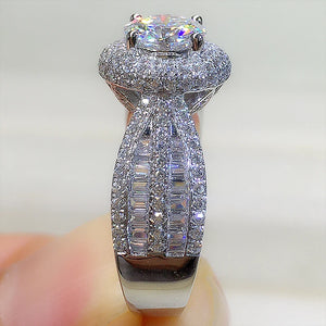 Bling Bling Crystal Rings Women for Wedding Luxury Cubic Zirconia Engagement Band Accessories