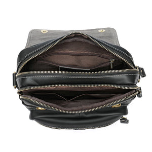 Genuine Leather Men Messenger Crossbody Bags Phone Male Sling Side Pouch Handbag Travel Outdoor 6121