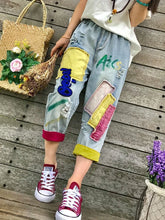 Charger l&#39;image dans la galerie, Plus Size Elastic Waist Embroidery New Jeans For Women Summer Loose Harem Pants Spring Casual Clothes