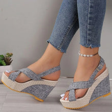 画像をギャラリービューアに読み込む, Women Sandals Wedge Shoes Heels Sandalias Mujer 2024 Summer Shoes For Women High Heels Sandals Peep Toe Platform Sandals