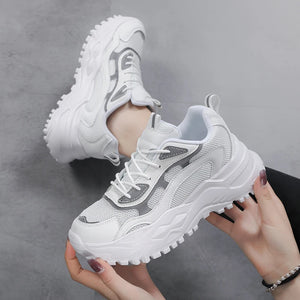Women Platform Sneakers Breathable Shoes Plus Size 35-43 Casual Chunky Shoes