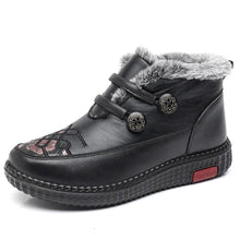 Laden Sie das Bild in den Galerie-Viewer, Winter New Leather Waterproof Snow Boots Women&#39;s Plus Velvet Warm Shoes q161