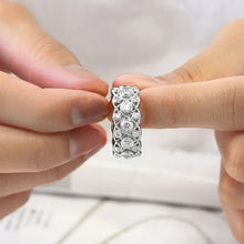 Cargar imagen en el visor de la galería, Cross Design Wedding Rings for Women Luxury Paved Dazzling Cubic Zirconia Jewelry