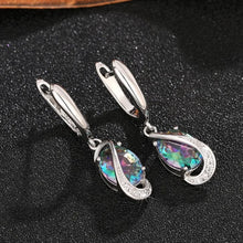 Load image into Gallery viewer, Multi-colored CZ Dangle Earrings for Women Birthday Day Gift Wedding Party Jewelry t85