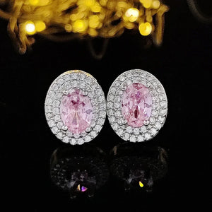 Oval Zircon Stud Earring for Women Wedding Jewelry Valentine's Day Gift n27