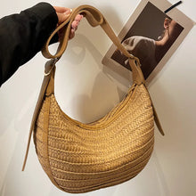 Charger l&#39;image dans la galerie, 2024 New Beach Straw Handbags Weave Tote Bag Women Shoulder Bags a157