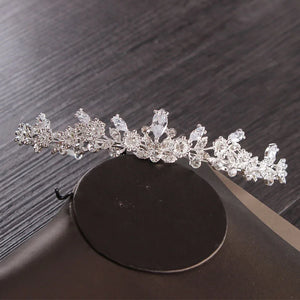 Luxury Cubic Zircon Leaves Bridal Jewelry Set Tiaras Crown Choker Necklace Earrings