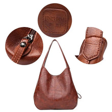 Charger l&#39;image dans la galerie, Vintage Women&#39;s Bag Leather Large Marble Grain Women&#39;s Shoulder Bag Daily Commuter Handbag a31