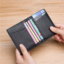 Load image into Gallery viewer, Genuine Leather Men&#39;s Wallet Soft Super Slim Wallet  Mini Credit Card Holders w53