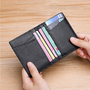 Genuine Leather Men's Wallet Soft Super Slim Wallet  Mini Credit Card Holders w53