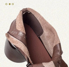 Carica l&#39;immagine nel visualizzatore di Gallery, Genuine Leather Ankle Boots Women Winter Round Toe Shoes q133
