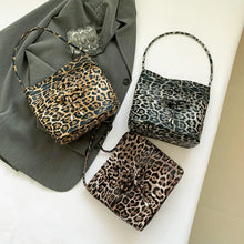 Laden Sie das Bild in den Galerie-Viewer, Small Pu Leather Bucket Bag for Women 2024 Y2K Fashion Handbags and Puress Leopard Shoulder Bag